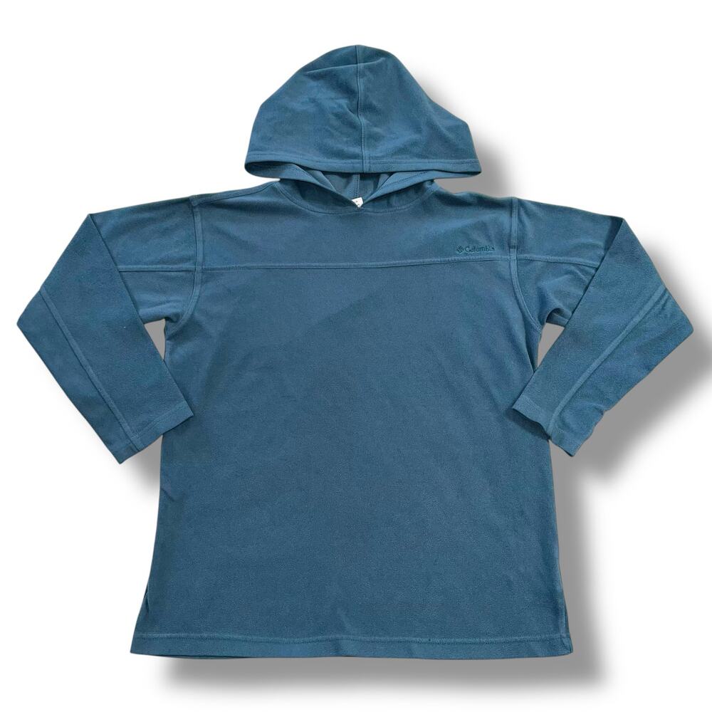 Columbia Kids Unisex Fleece Pullover Hoodie Hooded Sweatshirt Teal Medium